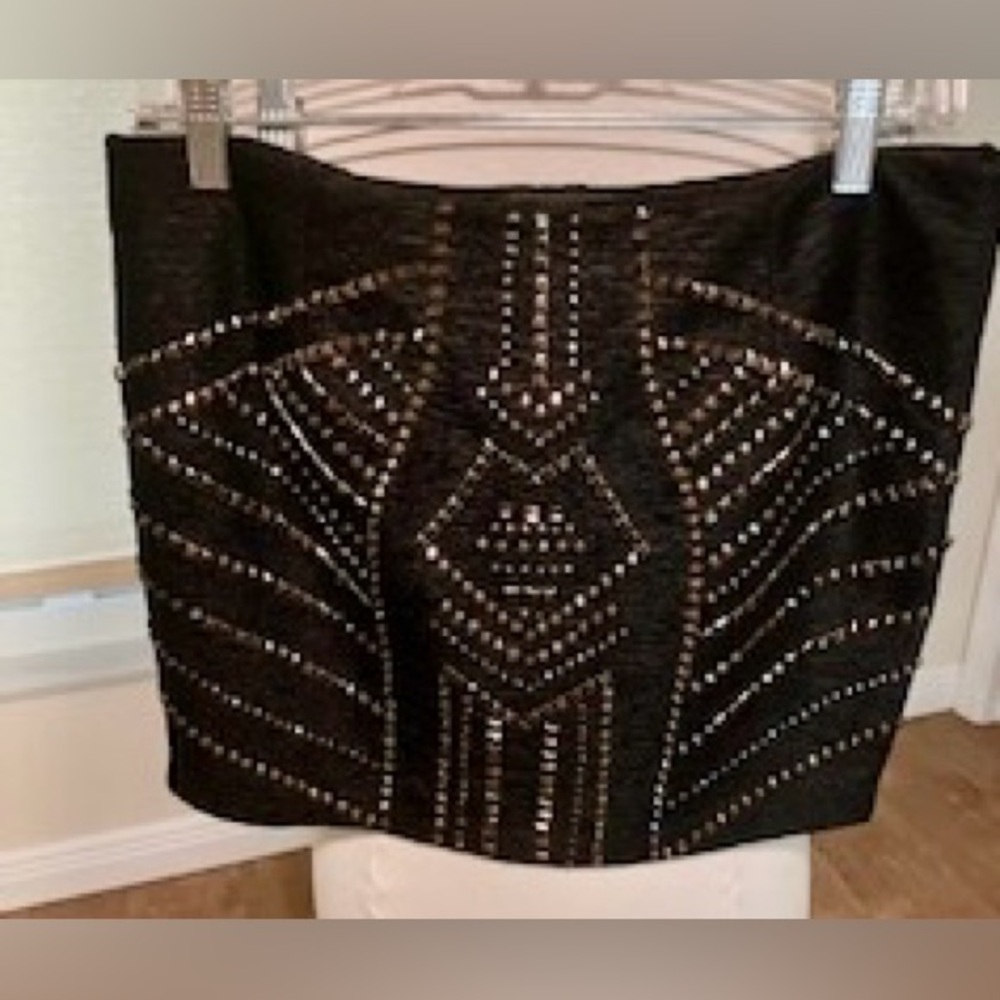 Guess Black Studded Mini Skirt